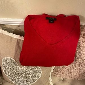 Ann Taylor red cashmere v-neck sweater